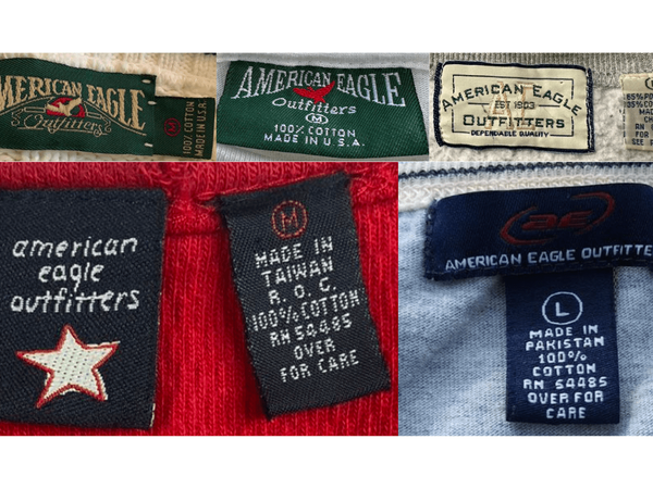 Muted 'AE' Outfitters Tags label