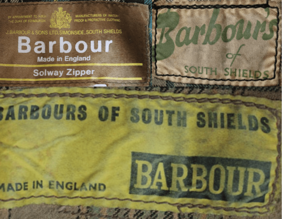 'Barbour's of South Shields' Tags label