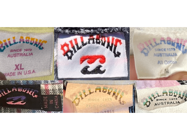 Curved-Lettering Wave Tags label