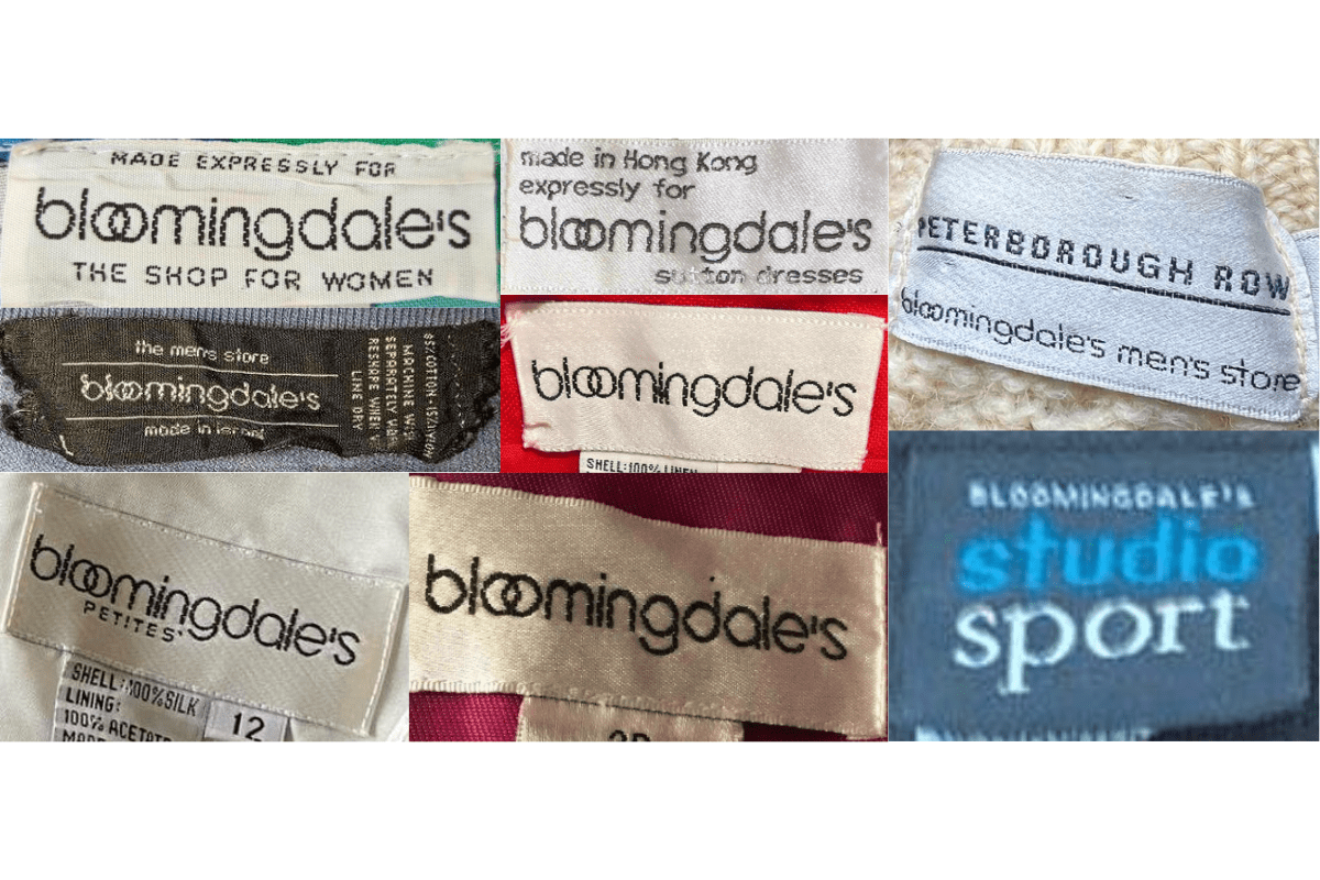 1980s vintage Bloomingdale’s tags label