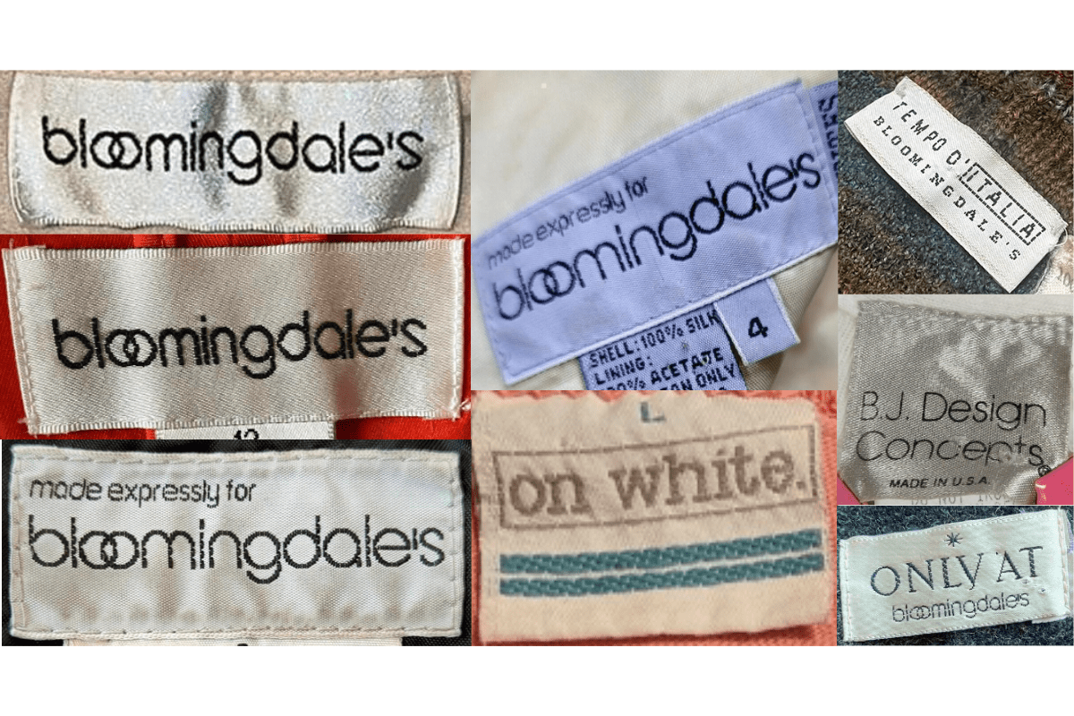 1990s vintage Bloomingdale’s tags label