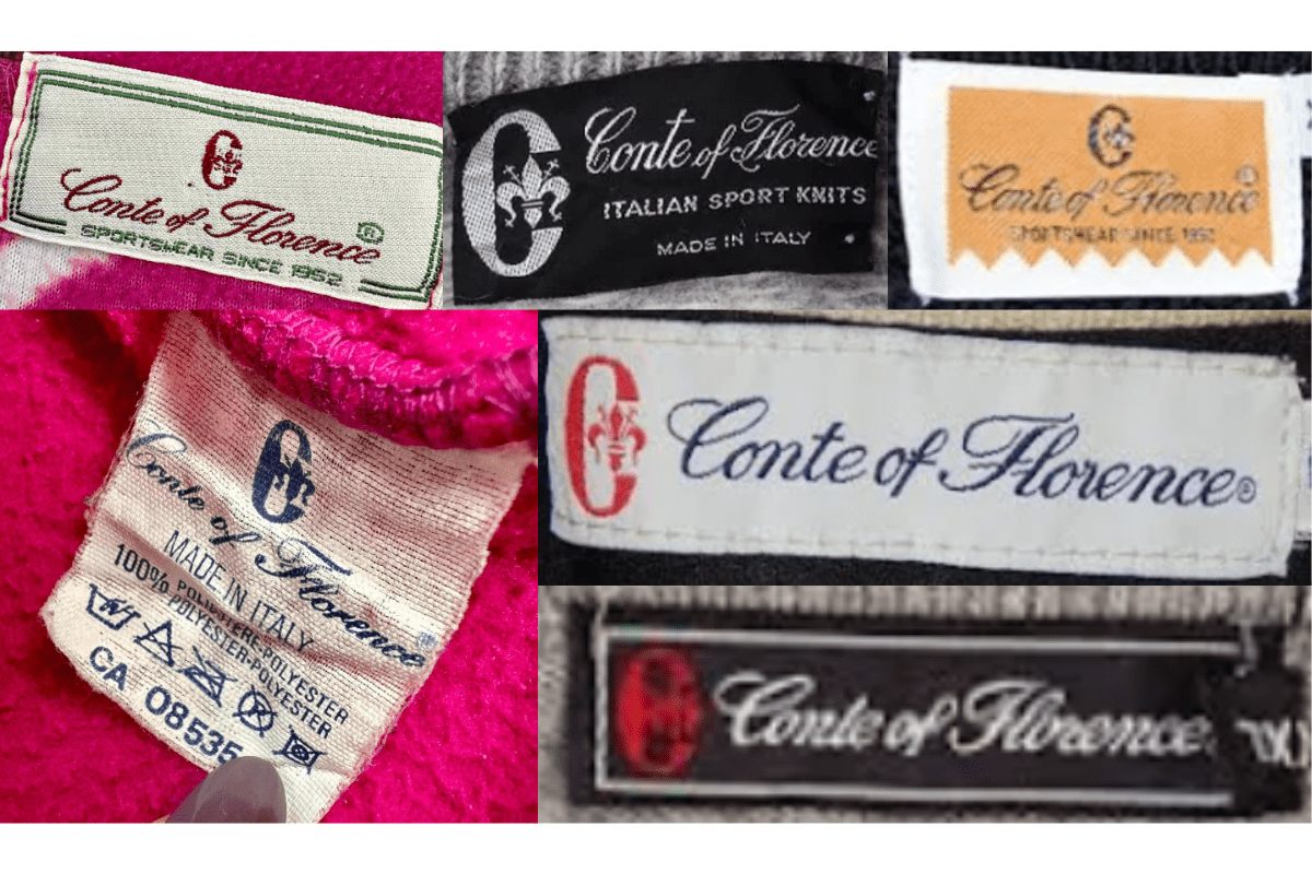 1990s Navy Blue Cursive Tags label