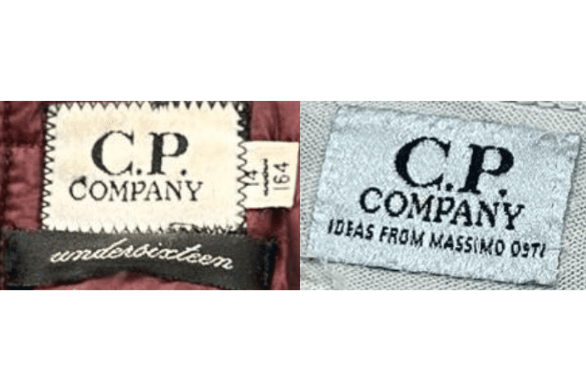 1990s vintage CP Company tags label