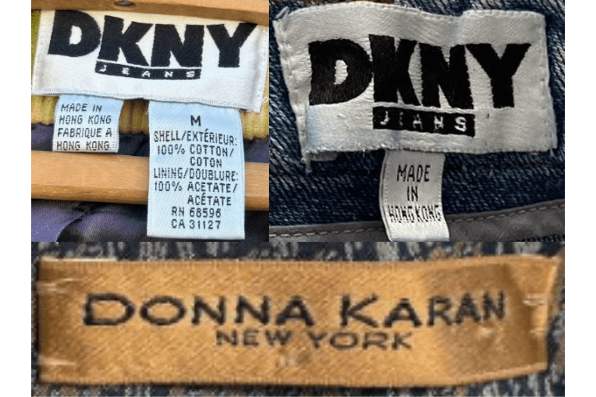 Late 1980s Donna Karan New York Tags label