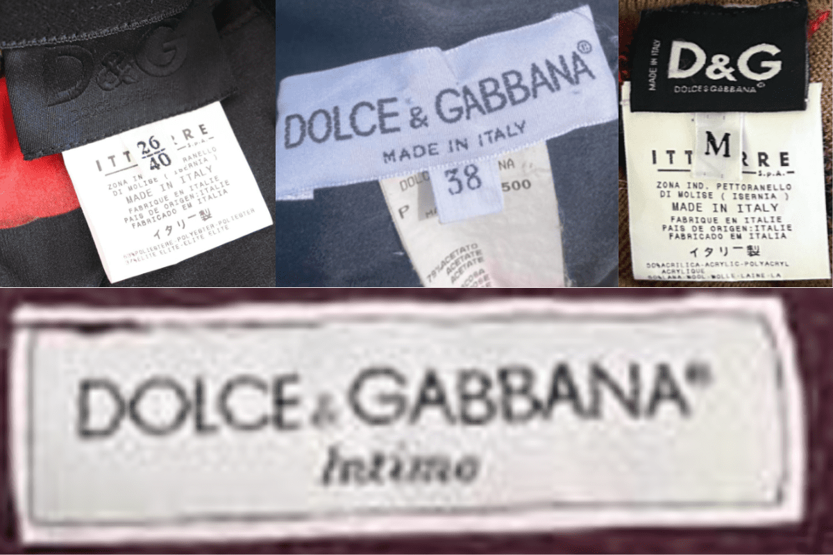 1990s D&G Sub-Line Tags label