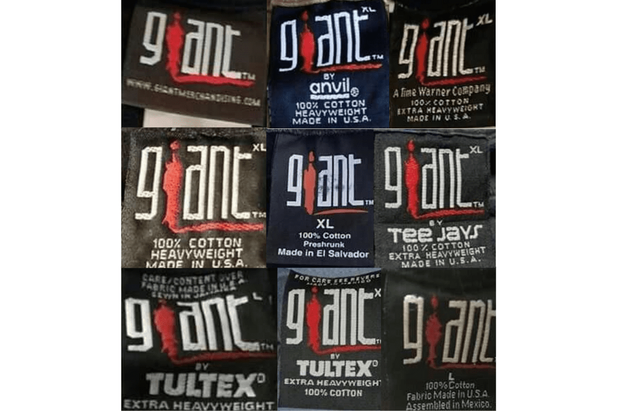 1990s vintage Giant tags label