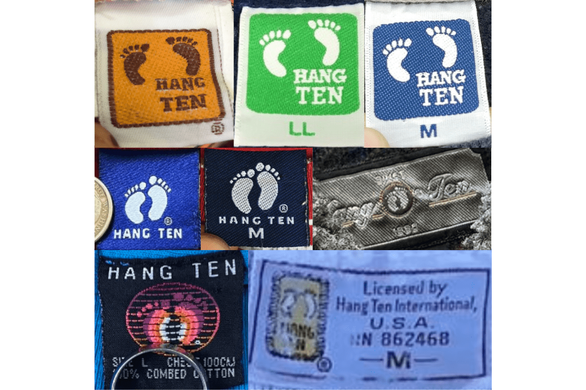 1990s vintage Hang Ten tags label