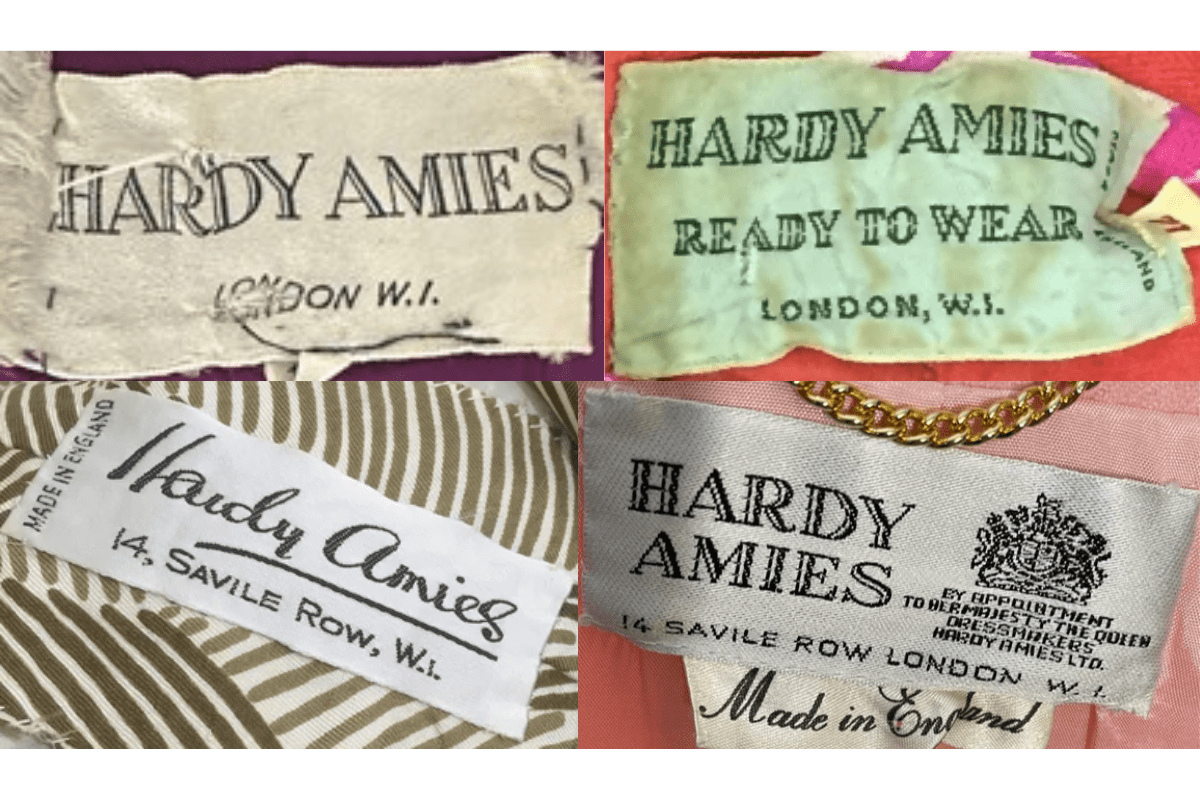 Rare 1960s Hardy Amies Fashion Show label