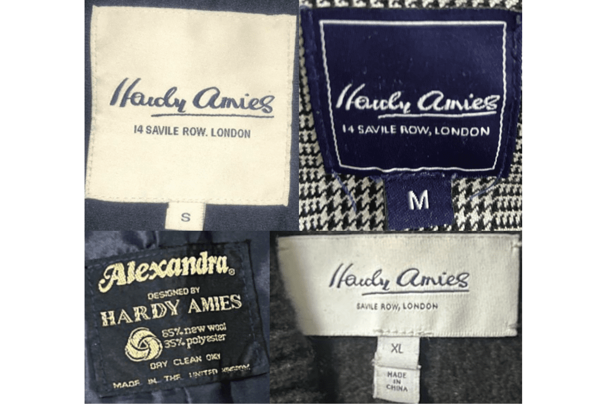 2000s vintage Hardy Amies tags label