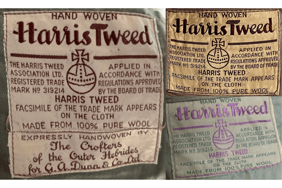 1940s vintage Harris Tweed tags label