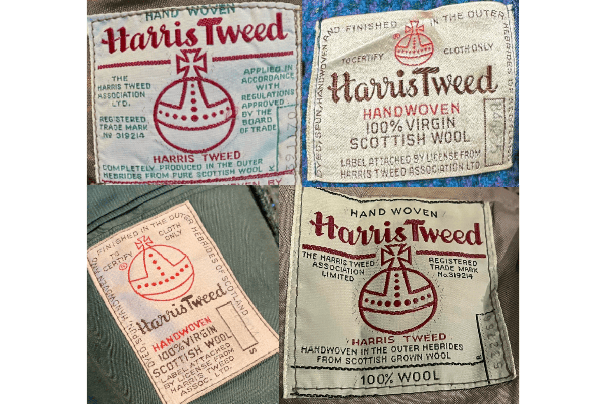 1960s vintage Harris Tweed tags label