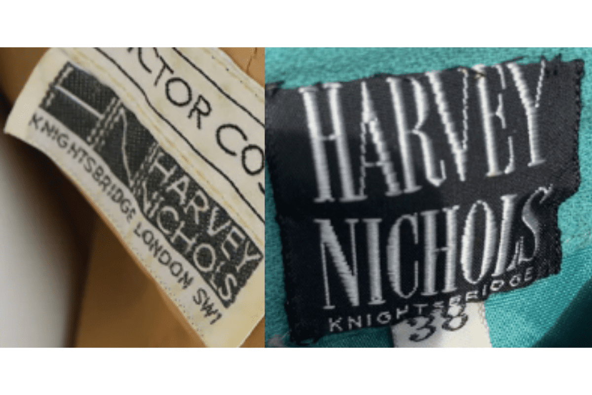 1970s vintage Harvey Nichols tags label