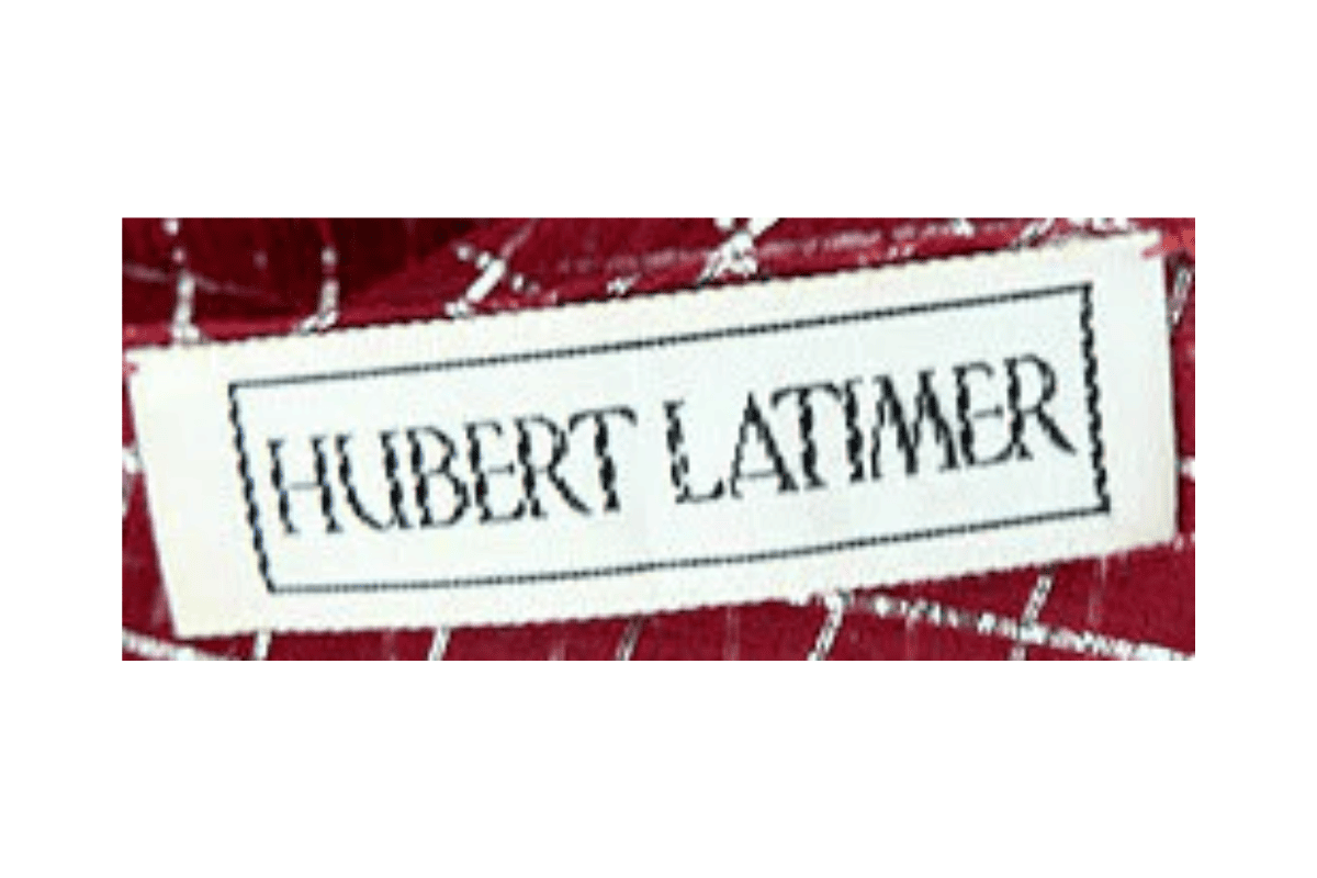 1980s vintage Hubert Latimer tags label