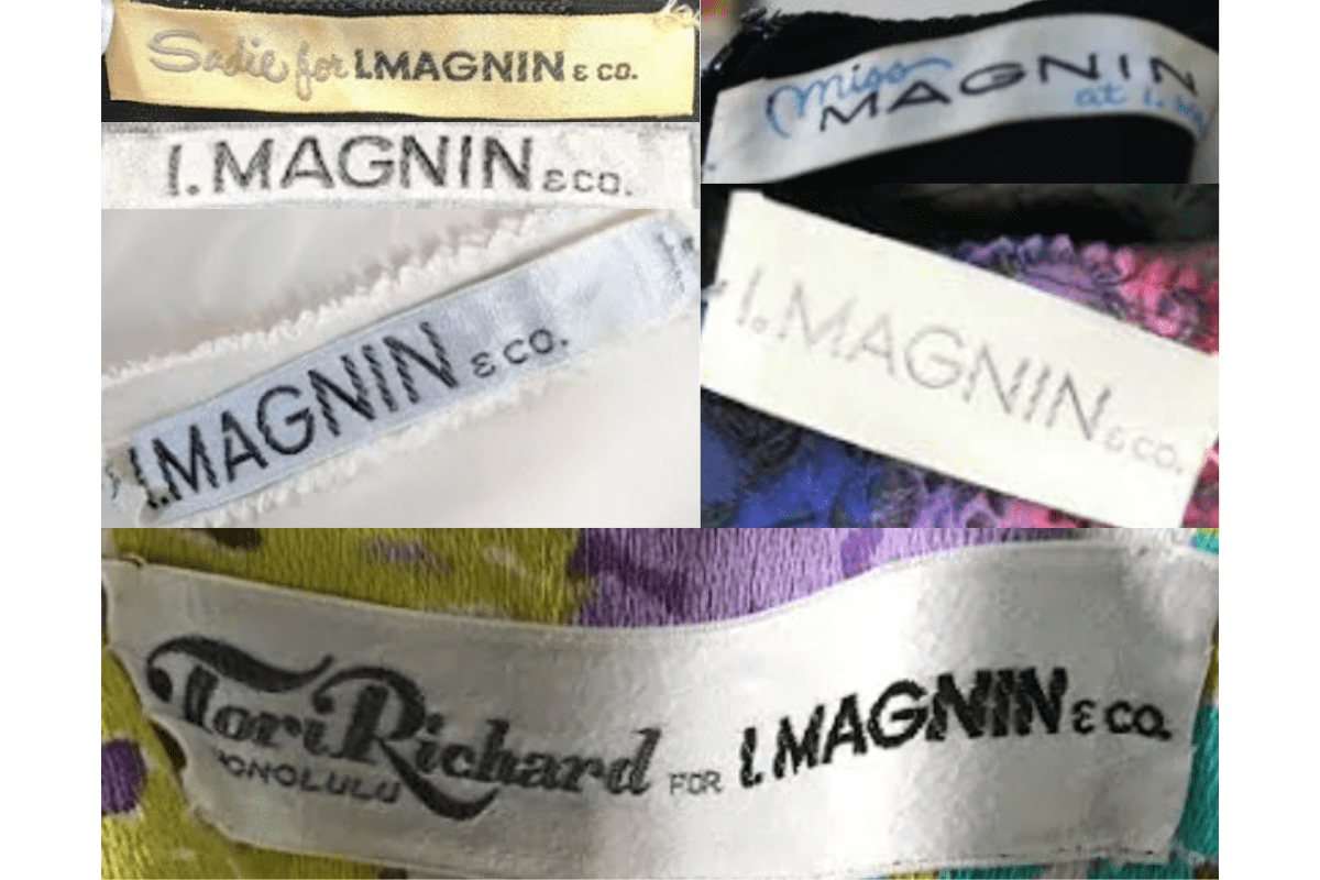 1960s vintage I. Magnin tags label