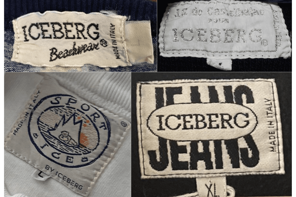 1980s vintage Iceberg tags label