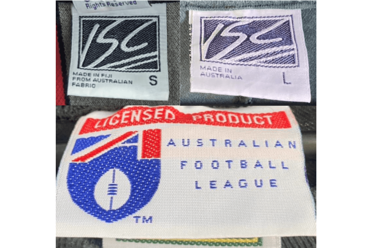 1990s vintage ISC tags label