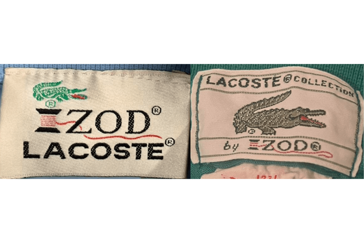 1980s vintage Izod tags label