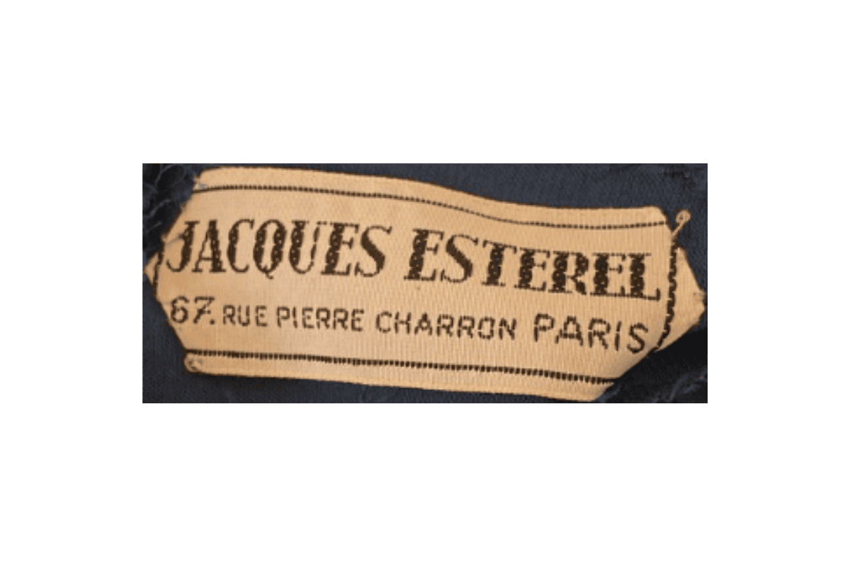 1950s vintage Jacques Esterel tags label