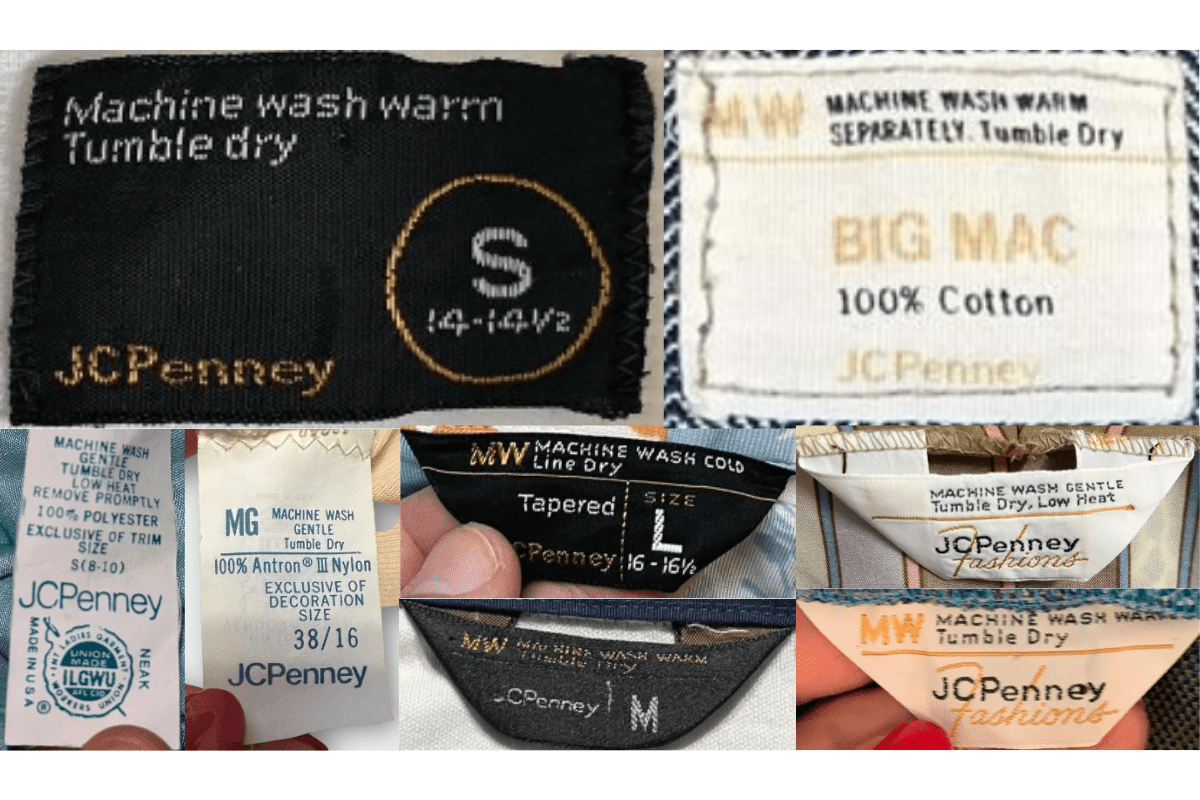 1970s vintage JCPenney tags label