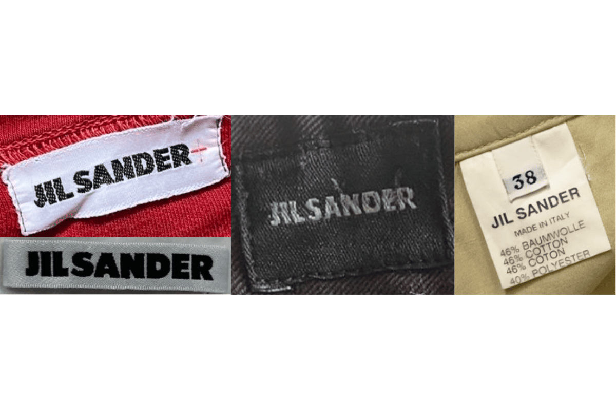1990s vintage Jil Sander tags label