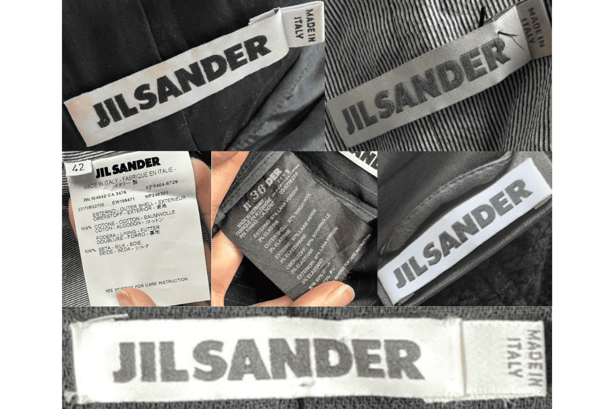 2000s vintage Jil Sander tags label