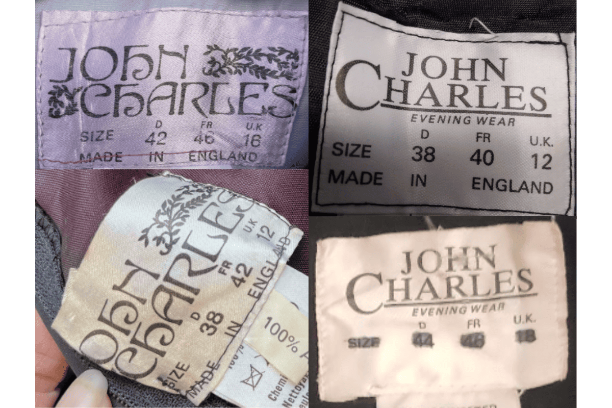 1980s vintage John Charles tags label