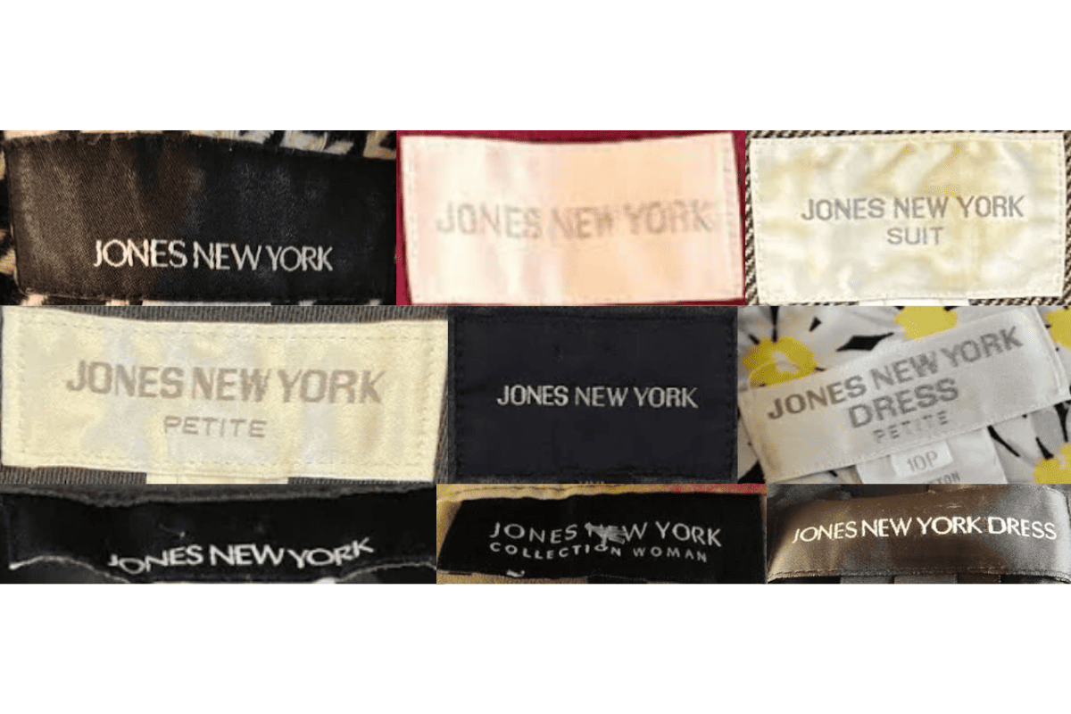1990s vintage Jones New York tags label