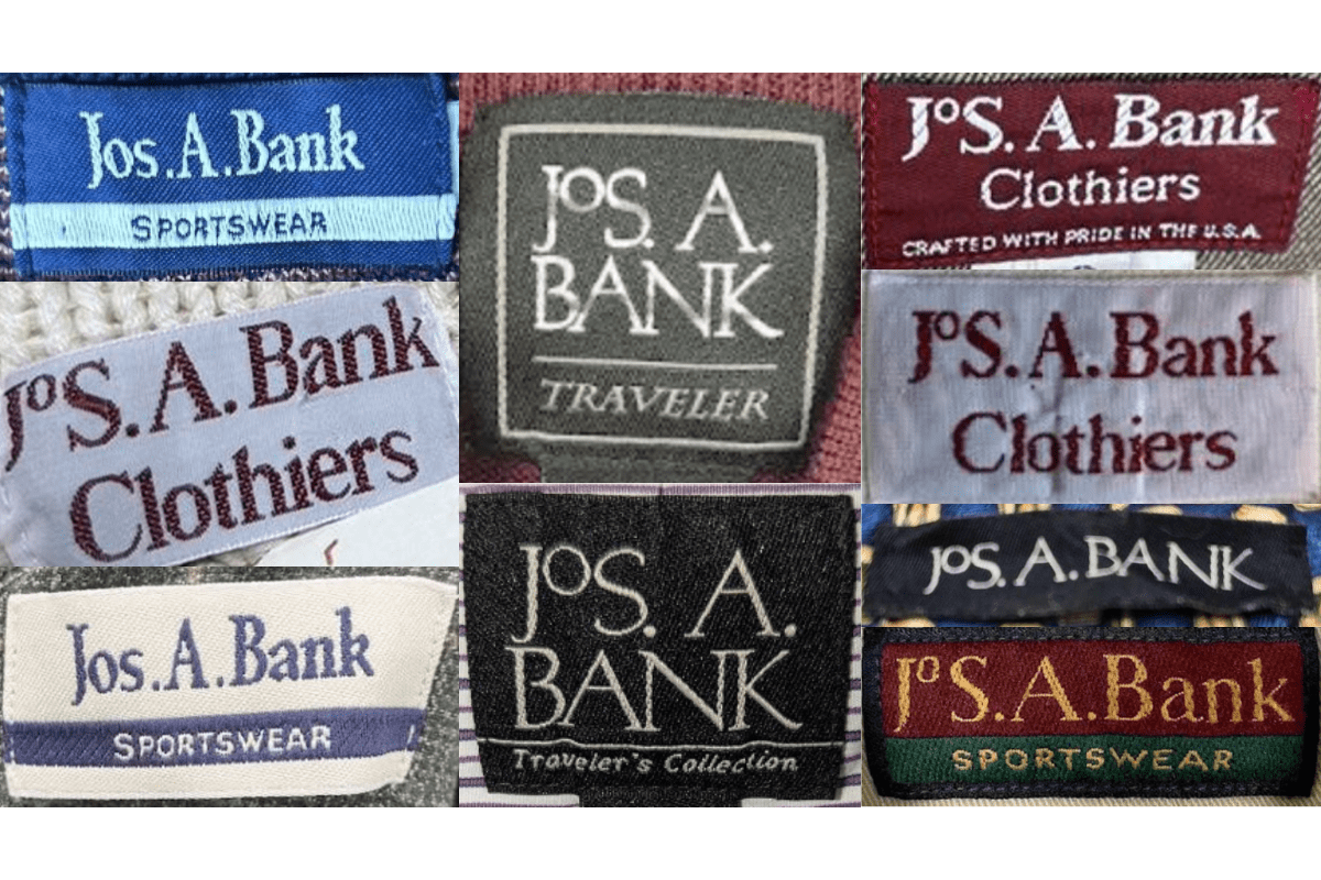 1990s vintage Jos. A. Bank tags label