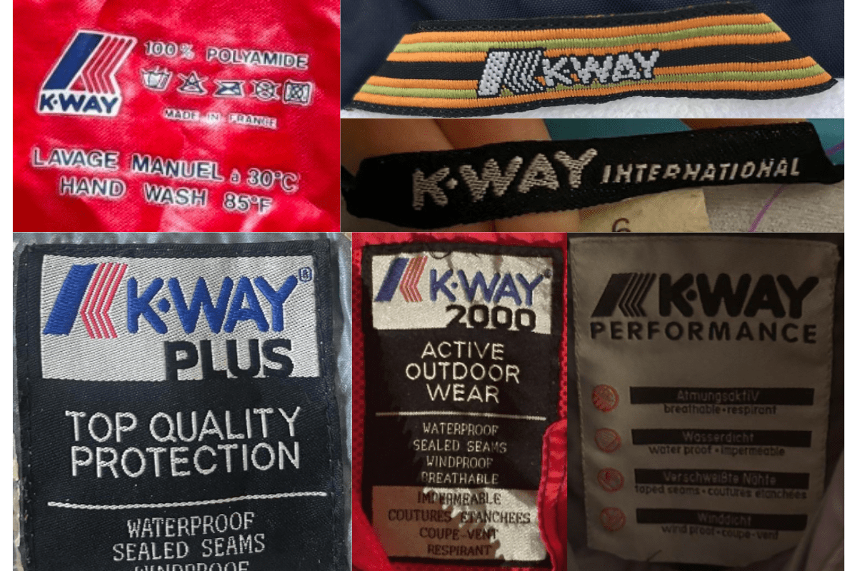 2000s vintage K-Way tags label
