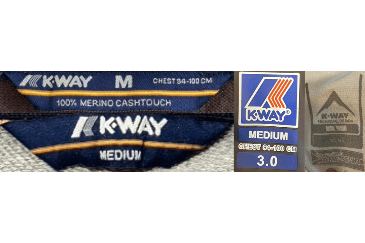 2010s vintage K-Way tags label