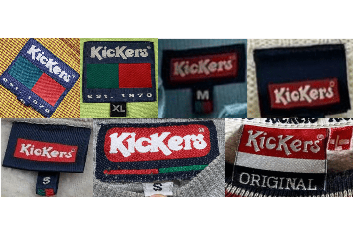 1990s vintage Kickers tags label