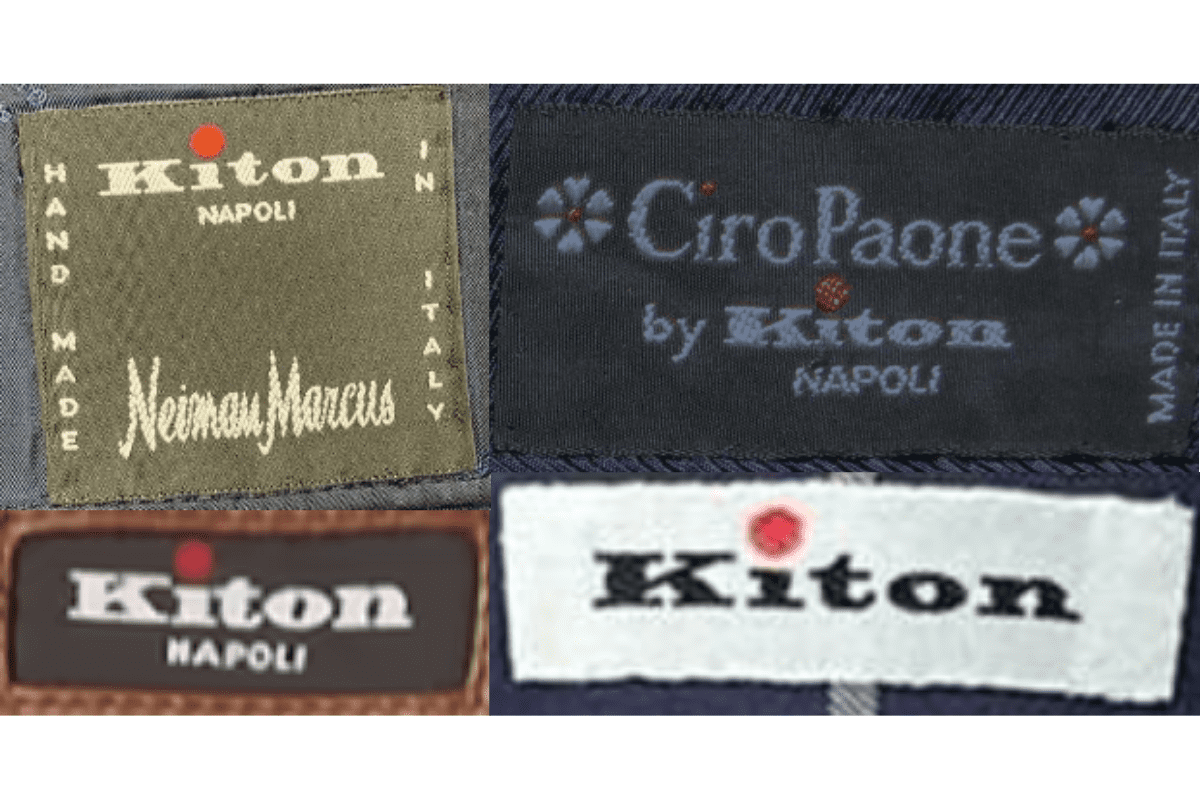 2010s vintage Kiton tags label