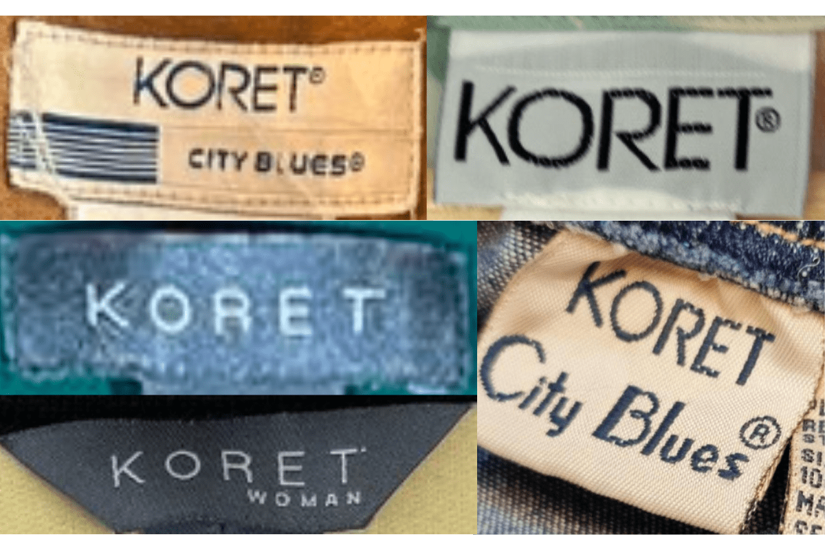 2000s vintage Koret of California tags label