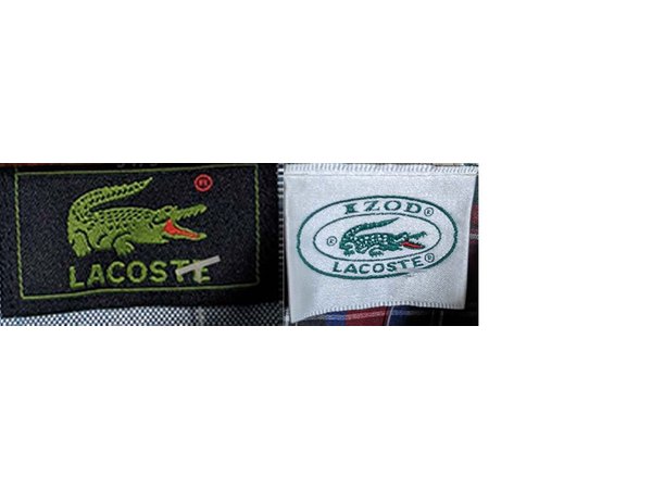 Final Izod Tags, Gold Logo label