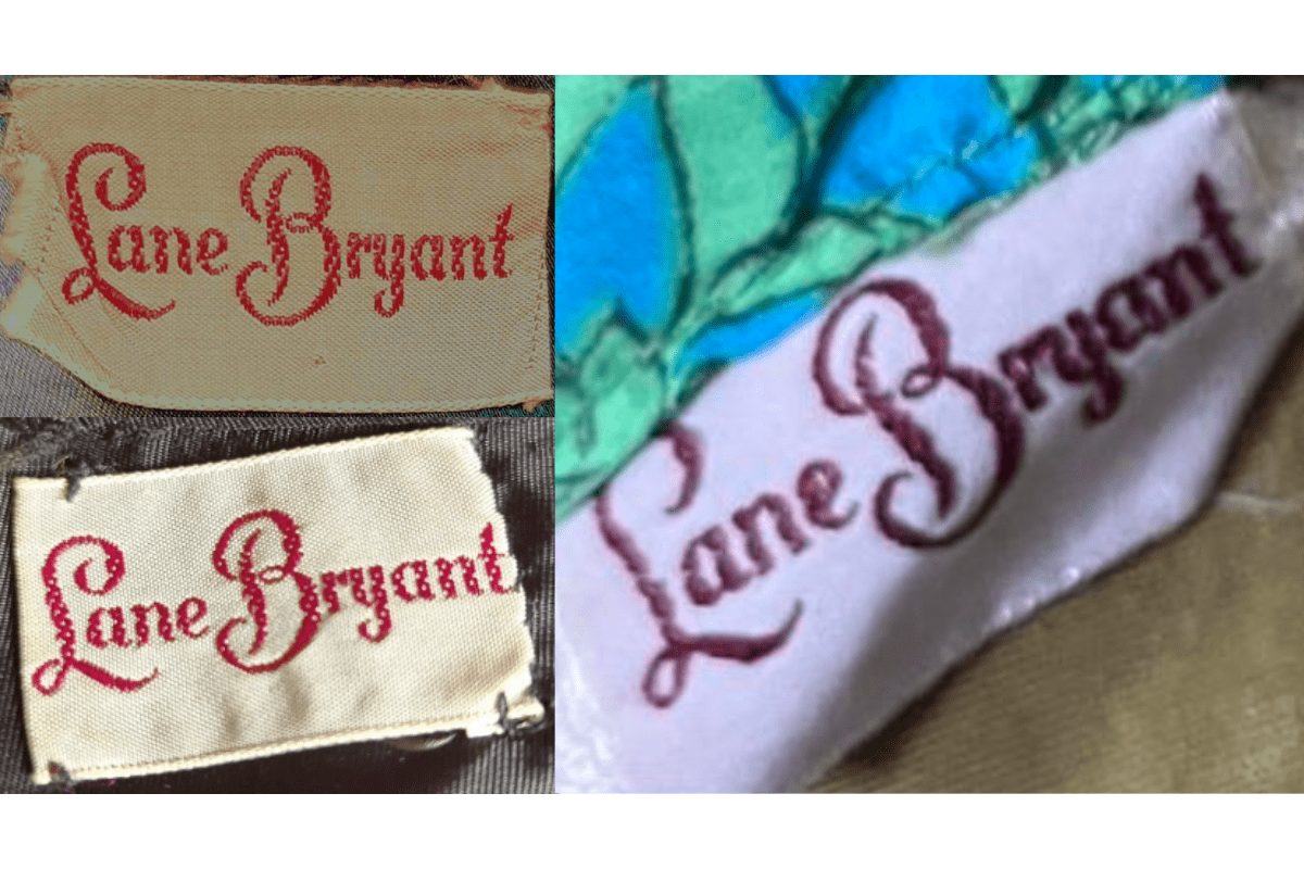 1950s vintage Lane Bryant tags label