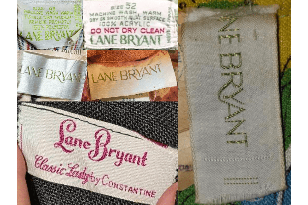 1960s vintage Lane Bryant tags label
