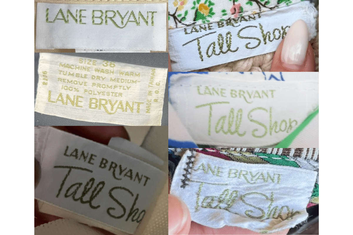 1970s vintage Lane Bryant tags label
