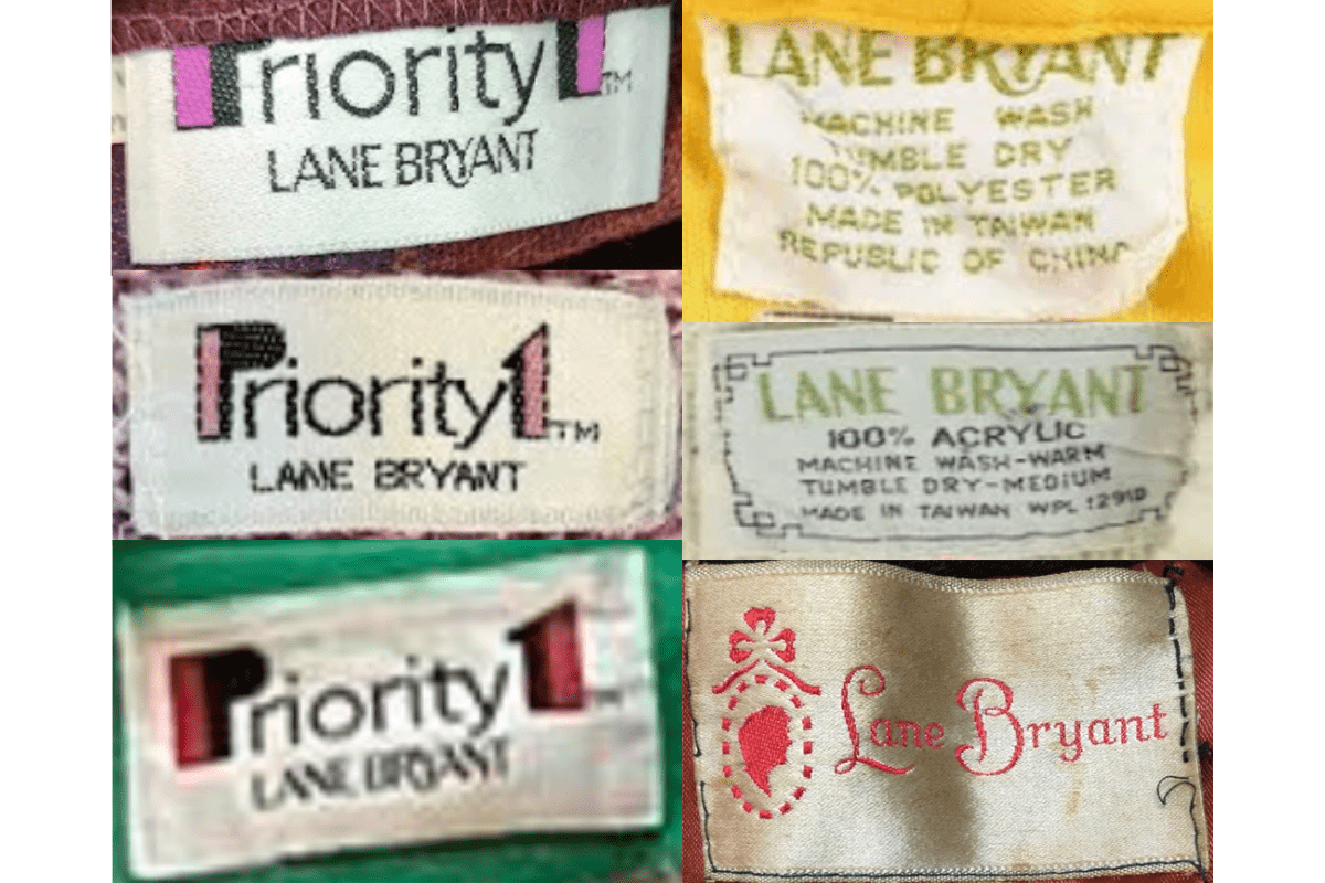 1980s vintage Lane Bryant tags label