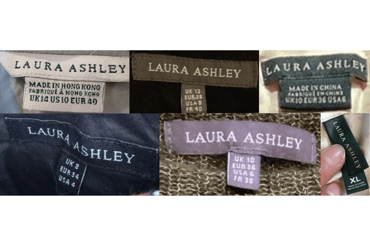 2010s vintage Laura Ashley tags label