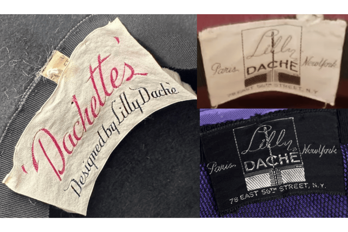1940s vintage Lilly Daché tags label