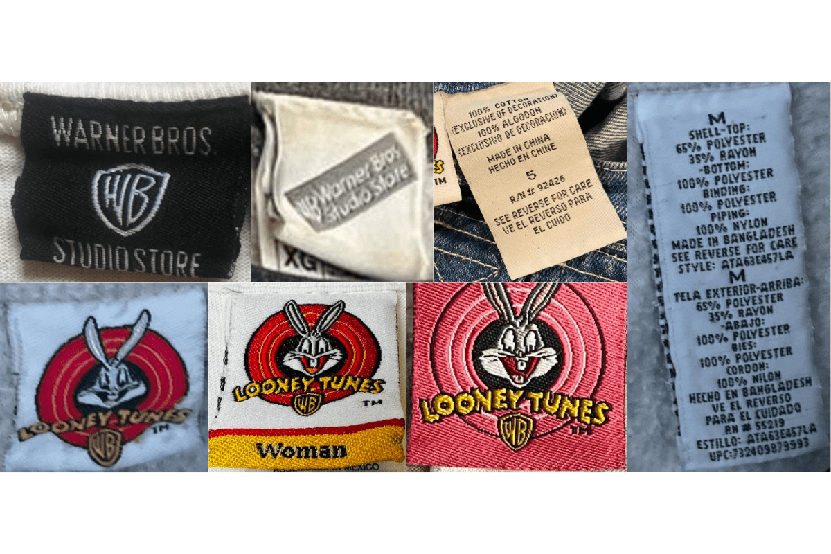 2000s vintage Looney Tunes tags label