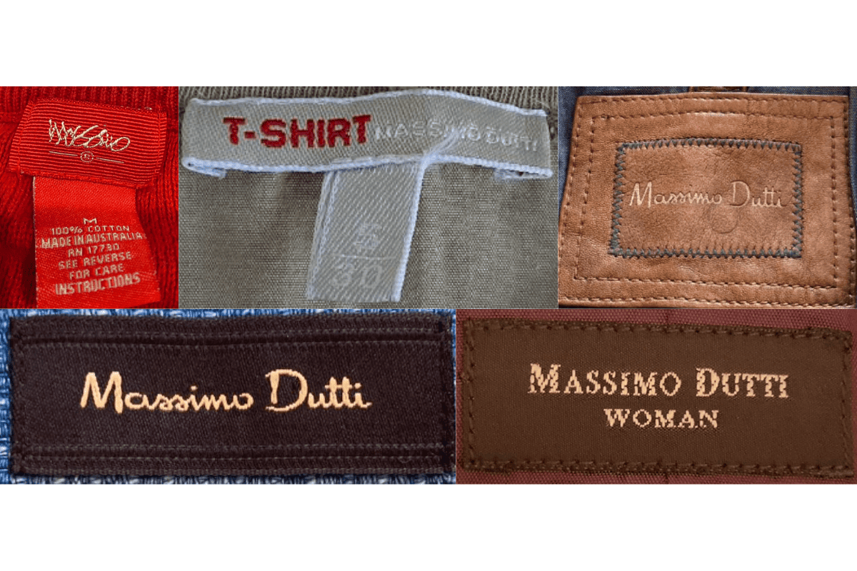 1990s vintage Massimo Dutti tags label