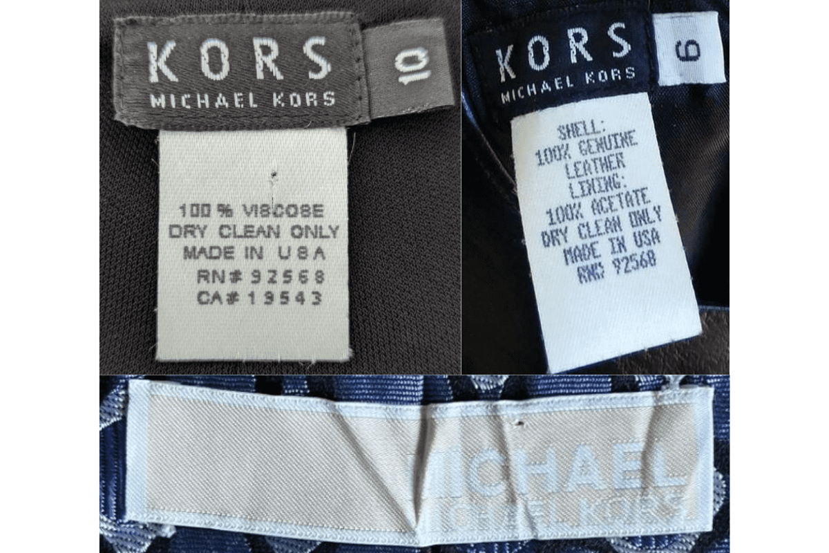 1990s vintage Michael Kors tags label