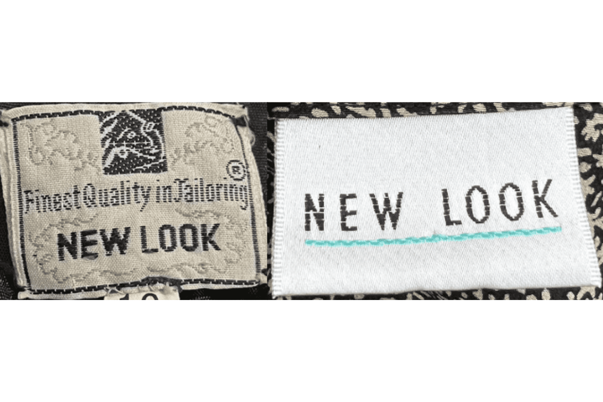 1980s vintage New Look tags label