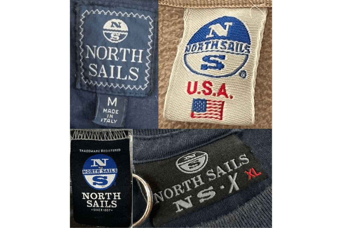 1990s vintage North Sails tags label