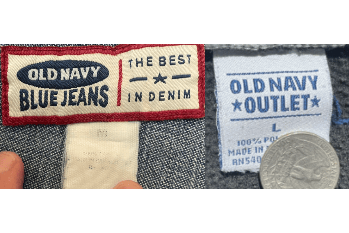 1990s vintage Old Navy tags label