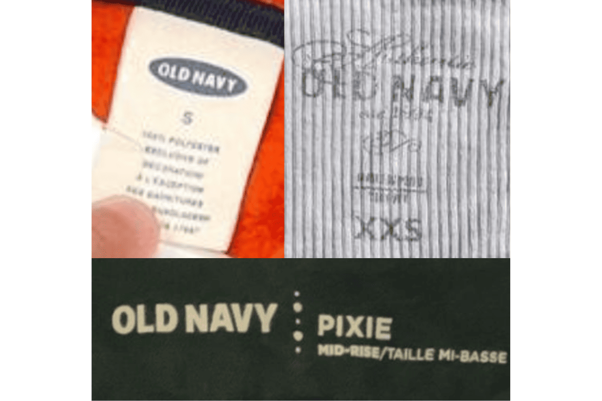 2010s vintage Old Navy tags label