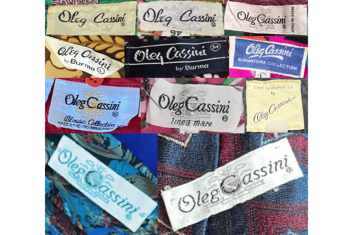 1970s vintage Oleg Cassini tags label