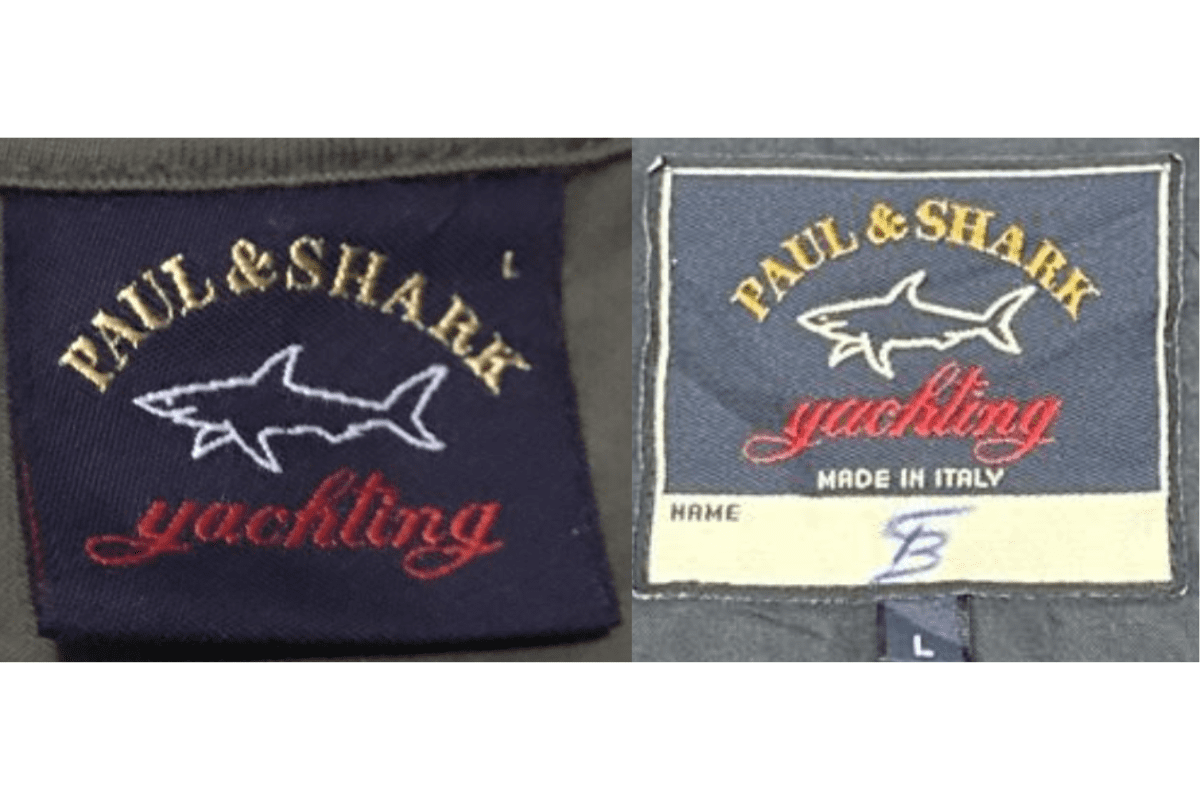 2010s vintage Paul & Shark tags label