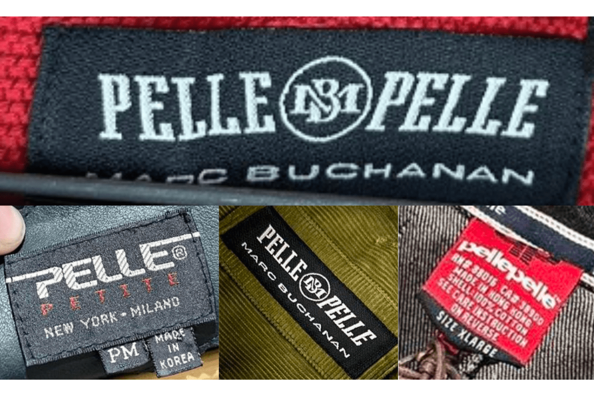 1990s vintage Pelle Pelle tags label